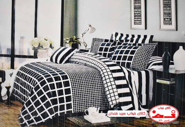 ملحفه یک نفره 3 تکه بلک وایت