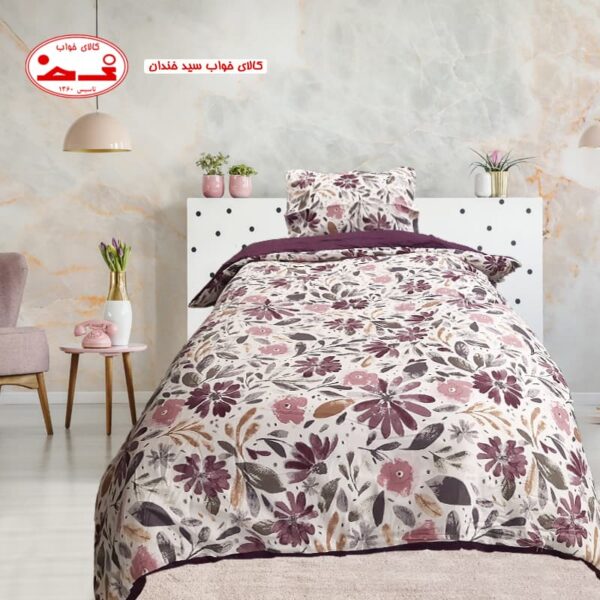 ست روتختی یک نفره گل بنفش