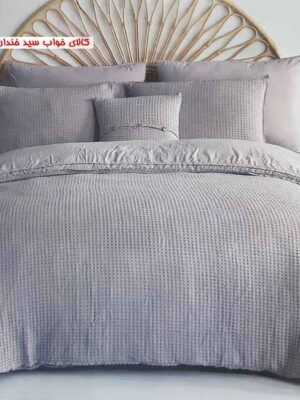 ست کاور لحاف دونفره BASSIN VINTAGE طوسی